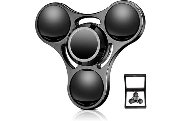 SCIONE 1PC Toupie à Main en Métal – Fidget Spinner Haute Vitesse pour Adultes & Enfants – Jouet Sensoriel Anti-Stress avec Capsules de Roulement Amovibles – Idéal pour Bureau, Salle de Classe (Noir)