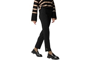Goldenpoint Donna Leggings Straight Jacquard con Bottone