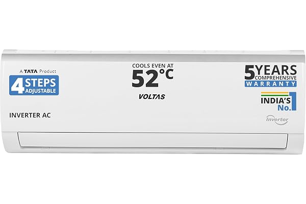 Voltas 1.4 Ton 3 Star, Inverter Split AC (Copper, 4-in-1 Adjustable Mode, Anti-dust Filter, 173V CAE, White)