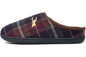 ONLINESHOE Jo & Joe Mens Fleece Lined Moccasin Winter Warm Hard Sole Slippers