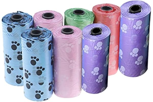 PETS EMPIRE 8 Roll Dog Poop Bags Extra Thick and Strong Leak Proof Poop Bags for Dogs Plastic Waste Pick Up Biodegradable Dog Potty Picker Bag Unscented Waste Bag 120 Counts