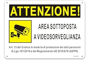 YUNTARDA Cartello area videosorvegliata per ragioni di sicurezza 25 x18cm in Alluminio Cartelli videosorveglianza per proprietà privata e negozio