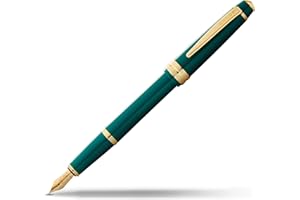 Cross Bailey Light - Penna stilografica, spessore pennino XF, confezione regalo, colore verde con finiture dorate