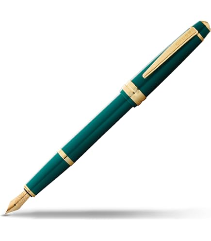 CROSS Bailey - Penna Stilografica Elegante Con Pennino M, Finiture Cromate, Lacca Nera, Perfetta Per Regali O Uso Quotidiano