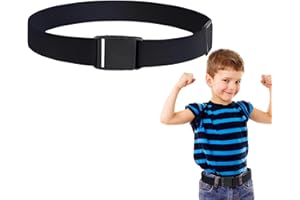 VTYTZZ CeintureEnfant Garçon,Ceinture Boucle Plastique,Generisch CeinturePour Enfant,Ceinture Réglable Pour Enfants,CeintureElastiquée Pour Enfants,Pour Uniformes Scolaires,Jeans, Pantalons Et Robes,Noir