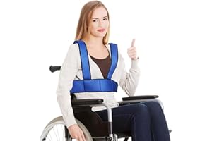 TAZZOR Ceinture de sécurité réglable pour fauteuil roulant - Demi-gilet - Ceinture de sécurité - Confort et sécurité - Pour patients, personnes âgées et handicapées