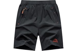 donhobo Men's Outdoor Breather Quick Dry Lightweight Sports Shorts Zipper Pockets