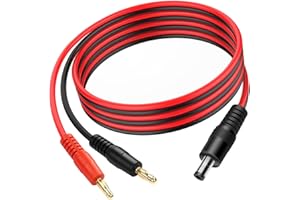 YACSEJAO 14AWG DC5525 to 4mm Banana Cable 3FT/1M DC 5.5mm x 2.5mm to 4mm Banana Plug Cable DC 12V-24V Instrumentation Equipment Connector (DC5.5 * 2.5MM)