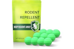 JIAONAYIYI Rat Repellent & Peppermint Oil Rodent Repellent: Pest Control Balls for Indoor & Outdoor Use, Effective Against Mice, Rats, Mosquitoes, Spiders, Cockroaches, Better Than Ultrasonic 10P