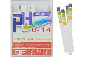 HABNI 100 Pièces Feuilles De Papier De Test Acide Et Basique (Ph 0 À 14), Bandelette Urinaire, Bandelette Piscine, Test Ph Piscine, Grande Zone De Test Du Ph Et De L'Eau, Test De L'Eau, Test De Nitrat