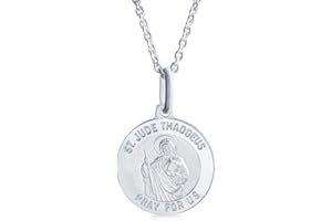 BLING JEWELRY Personalizza La Collana Con Ciondolo Medaglia Religiosa Unisex Di San Giuseppe Giuda Cristoforo Michele Gesù E La Vergine Maria In Argento Sterling 925 Ossidato Personalizzabile Per Donne E Uomini