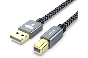 USB Druckerkabel, Scannerkabel 2.0 Kable【3M】 USB A auf USB B Drucker Kabel PC Printer Cable Kompatibel für HP, Dell, Canon, Lexmark, Xerox, Brother, Samsung usw