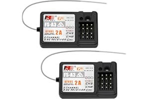 GLOBACT Flysky FS-A3 3CH Receiver 2.4G AFHDS 2A for Flysky FS-GT5 FS-GT2E FS-GT2F FS-GT2G FS-iT3B FS-iT3C Transmitter (2 PCS)