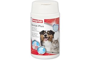 Beaphar Dental Plus | Polvo Dental para Perros y Gatos | Previene Placa y Sarro | Elimina Mal Aliento | Formulación Enzimática | 100% Algas Pardas Naturales | Sin Azúcares | 75g