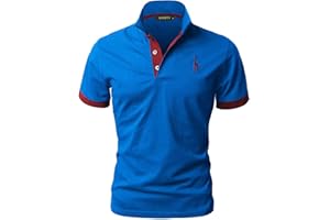 GNRSPTY Mens Short Sleeve Polo Shirts Classic Giraffe Embroidery Golf Tennis T-Shirt