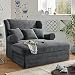 Produktbild Design XXL Loveseat Sessel MELBOURNE anthrazit Cord mit Kissen Ohrensessel Wohnzimmersessel