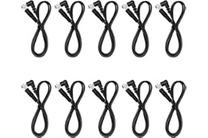 Tavsou Cavo DC per pedale effetto chitarra, 5,5 x 2,11 mm, connettore jack 24 AWG, cavo di alimentazione (confezione da 10)