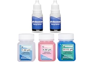 UIUZMAR Kit de Solution D'étalonnage pH 7.00/4.00/10.01, avec Solution de Stockage pour Sonde pH, Solution Tampon D'étalonnage pH et Solution de Stockage de Sonde pour pH Mètres