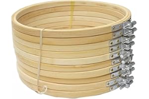 Cleana Arts 10 Pezzi Cerchio da Ricamo Cerchio di bambù Cerchio Punto Croce Anello (10cm)