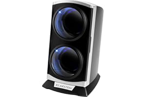 KLARSTEIN St.Gallen - Remontoir Montre Automatique, Watch Winder, 2 Montres, 4 programmes de Rotation, Compact, Silencieux, Vitrine Transparente, Rétroéclairage Bleu