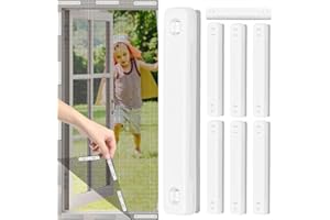 Kleemeiero 12 pezzi Magneti per Zanzariere Clip Calamite per Zanzariere Magnetiche Magneti per Zanzariere Adesive Calamite per Zanzariere Scorrevoli Zanzariere con Calamite per Porte,7.6*1.3CM, Bianco