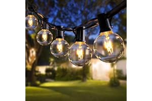 ROVLAK Łańcuch świetlny, żarówki zewnętrzne, G40, 30 + 5, odporne na warunki atmosferyczne, na balkon, IP44, wodoszczelny, żarówka do użytku na zewnątrz, 11 m, do ogrodu, na taras, balkon, wesele, imprezy