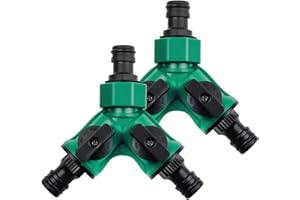 Txeouse Distributore a 2 Vie a Y 3/4" Tubo da Giardino Splitter Presa Rubinetto a Due Vie per Tubo Flessibile Giardinaggio Domestico, Produzione agricola (2 pièces)