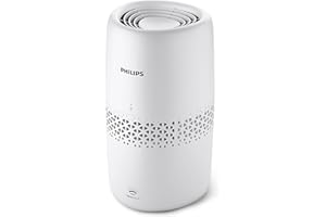 Philips Domestic Appliances Humidificateur série 2000 - Technologie NanoCloud, Humidifie les pièces jusqu'à 31m2, Réservoir d'eau 2L, 99,97% de bactéries en moins, Blanc, (HU2510/10)