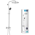 GROHE Vitalio Joy 260 - Shower System with Exposed Single Lever Mixer (Head Shower 260 mm 3-Spray, Hand Shower 110 mm 3-Spray, Shower Hose 1.75 m, Diverter, Water Saving Technology), Chrome, 27684001