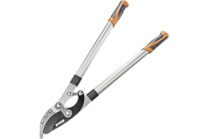 AIRAJ Astschere 70cm, Klingen Aus Hochwertigem Karbonstahl, Teflon-Anti-Rost-Beschichtung, Haifischmaul-Klinge, Rutschfester Griff Aus Aluminiumlegierung, Schnittdurchmesser Von 5,5CM Dicken Ästen