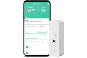 Moniteur de température d'humidité WiFi : Hygromètre intelligent pour moniteur à distance et alerte, thermomètre intérieur haute précision avec application TUYA,compatible avec Alexa (1 pièce)