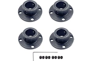 WINWILL 4Pcs Black 12mm Flange Coupling Connector, Rigid Guide Steel Model Coupler Accessory, Shaft Axis Fittings for DIY RC Model Motors
