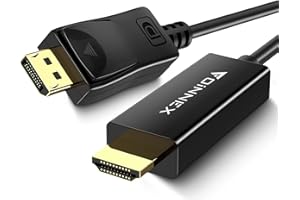 FOINNEX Cavo DisplayPort a HDMI 4K 30Hz, DP su HDMI Cavo 2M UHD HDR, Display Port to HDMI Cable Maschio DP a HDMI Ports Cavo con Audio per Laptop, PC, Desktop a HDTV, Monitor, Proiettore