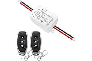 DieseRC Interruttore di Telecomando del Motore CC senza fili Controller Ricevitore Relè CC 12V - 80V 5A con 2 Trasmettitori, Motore di Controllo Radio avanti e indietro