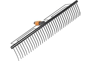 Fiskars Rastrello per prato con 35 denti, Testa di attrezzo, Larghezza: 57 cm, Denti in acciaio temprato, Nero, QuikFit, 1000656