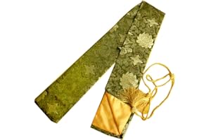 SOFIALXC Silk Sword Bag Samurai Katana Wakizashi Tanto Sword Cover Carry Bag with Golden Tassel,W