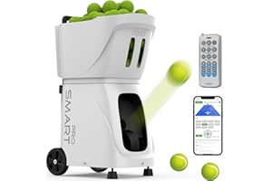 Tennis Ball Machine, PUSUN PT-Smart Pro Padel Tennis Ball Launcher with 115+Ball Capacity, Max Speed 74.56MPH, App/Remote/iWatch Control, AI Drill/Programming/Full-court Random Ball, 4-6H Battery Life