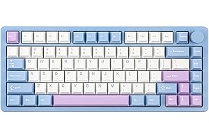 MechLands Blade75 Tastiera meccanica da gioco wireless in alluminio, BT5.0/2.4GHz/USB-C, tastiera cremosa con batteria da 4000 mAh, manopola, retroilluminazione RGB, NKRO per Windows/Mac/Giochi