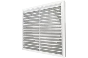 GEFONG Rejilla de Ventilación de Pared 8 Pulgadas 200mm con Malla Antiinsectos para Secadoras Ventilaciones Baño y Techo Extractores Plástico Blanco 1 Pieza