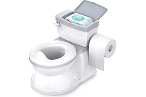 DUFFY Baby Potty Training Toilet for Children, Realistic Children's Toilet with Music for 2-3 Years, Baby Potty Training Toilet with Storage Tank and Toilet Paper Holder for Aged 1-3