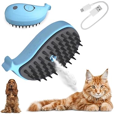 Cepillo Con Vapor Para Gatos Y Perros 3 En 1 - Desenreda, Limpia Y Relaja El Pelaje, Diseño Ergonómico