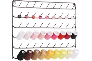 YBING Portafili da 54 Rocchetti, Supporto per Filo da Cucire, Organizzatore Portafilo, Supporto in Metallo per Organizzazione da Appendere per Ricamo, Trapuntatura, Cucito -Thread Holder Wall 54 Brown