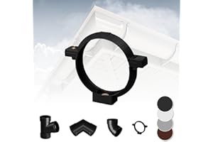 Sistema de canalón RAINWAY L (abrazadera de tubo antracita) - plástico PVC-U en 4 colores, recomendado para superficies de tejado > 100m², abrazadera de tubo de bajada