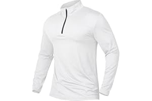 CARWORNIC Herren Langarmshirt Half Zip Sportshirt Laufshirt 1/4 Zip Pullover Leicht Atmungsaktiv Gym Jogging Trainingsshirt mit Stehkragen