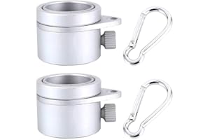 Dandelionsky 2pcs Flagpole Mounting Rings 360 Degree Rotating Heavy Duty Alloy Metal Flag Pole Kit Flagpole Rotating Rings Clip Anti Wrap Grommet Mounting