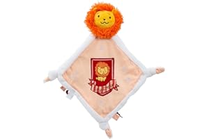 Rainbow Designs Harry Potter Gryffindor Comfort Blanket for Newborns - Soft Plush Comforter with Lion Head and Crest - Baby Snuggle Blanket with Knotted Corners & Tactile Tags