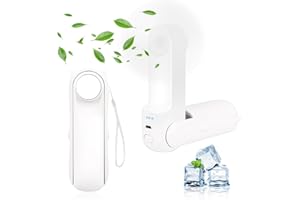 TALIFOCA Handventilator,USB Ventilator Tragbarer Mini Lüfter, 3 IN 1 Faltbarer Ventilator Klein, Klein Taschenventilator mit Powerbank, Schönheitsspiegel Funktion für Reisen,Zuhause,Büro,Draußen (WHITE)