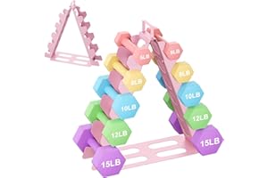 ZHSX Dumbbell Rack, A-Frame Metal Dumbbell Holder with Handle, Multilevel Weight Storage Organizer for Dumbbells, Tree Shape Compact Weight Rack/Holder, Perfect for Child/Women Home Gym