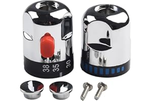 Laroal A Pair of Thermostatic Hot and Cold Mixer Taps Parts Shower Valve Control Handle Shower Mixer Taps Faucet Valve Handle Control Knob