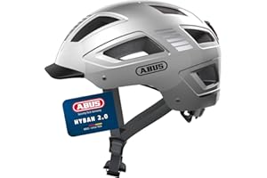 ABUS Casque de ville Hyban 2.0 - Casque de vélo avec feu arrière, coque dure en ABS, bonne forme - pour femmes et hommes